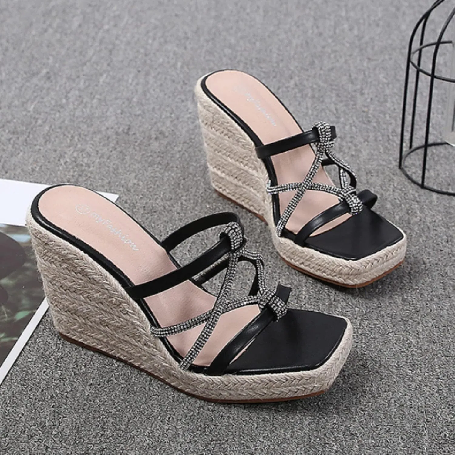 Platform Sandals Women Wedge Cork Footbed Straps Casual Beach Slides Slip-Resistant Rubber Sole 2025 Spring and Summer Vacation