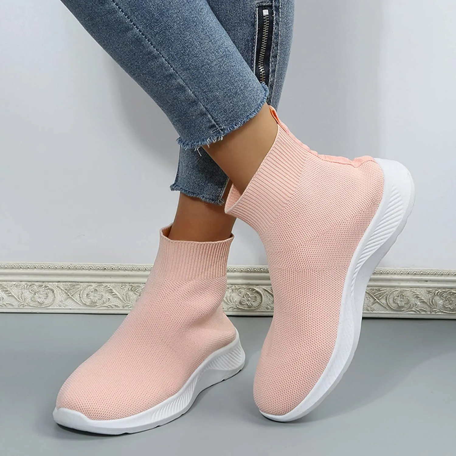 Platform Sneakers for Women Fashion Tan Women's Hiking Shoes Arch Support Womens Slip On Shoes with Arch Support Business Casual Wedge Sneakers for Women 2023 Athletic Shoes Women Wide Toe Box