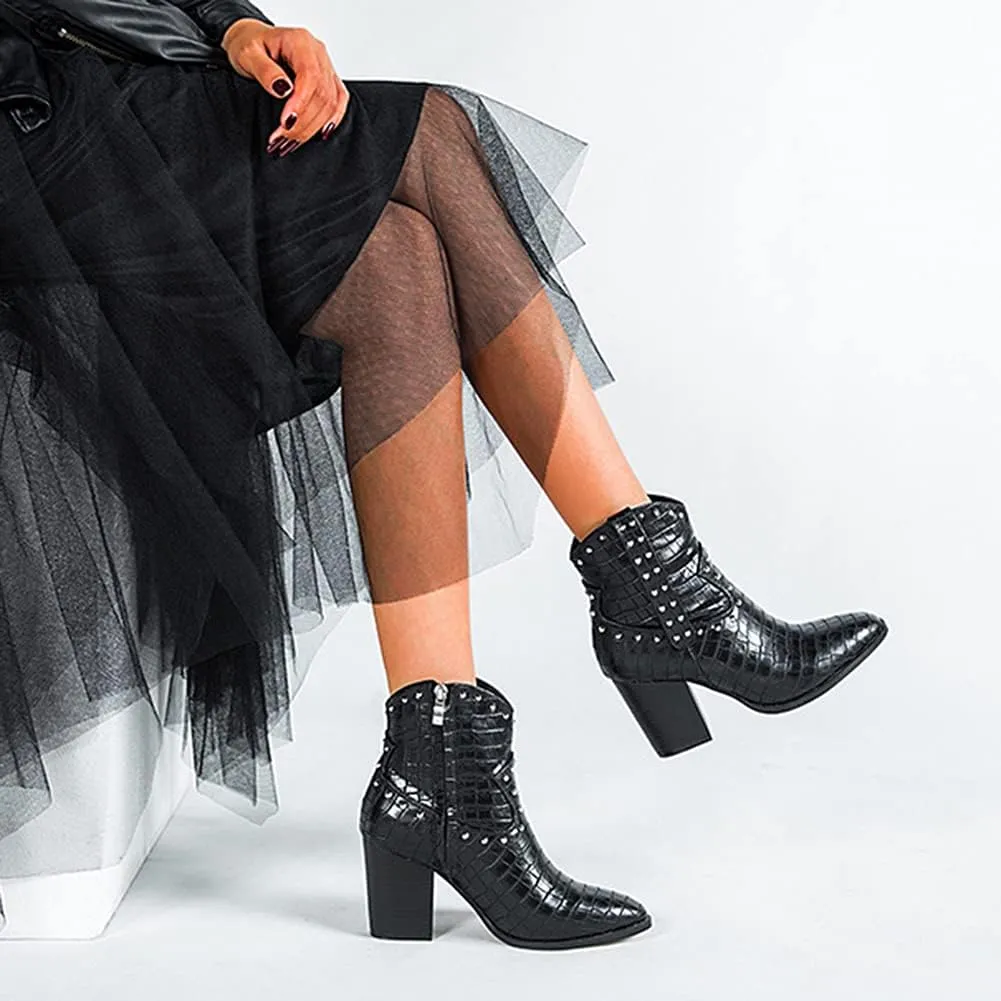 Roimaash Women Fashion Autumn Shoes Block Heels