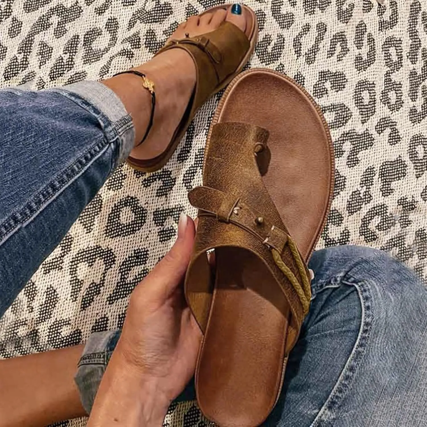 Sandalias para Mujer Elegantes, Flip Flops for Women Summer Beach Casual Sandals Comfortable Comfy Flip Flops