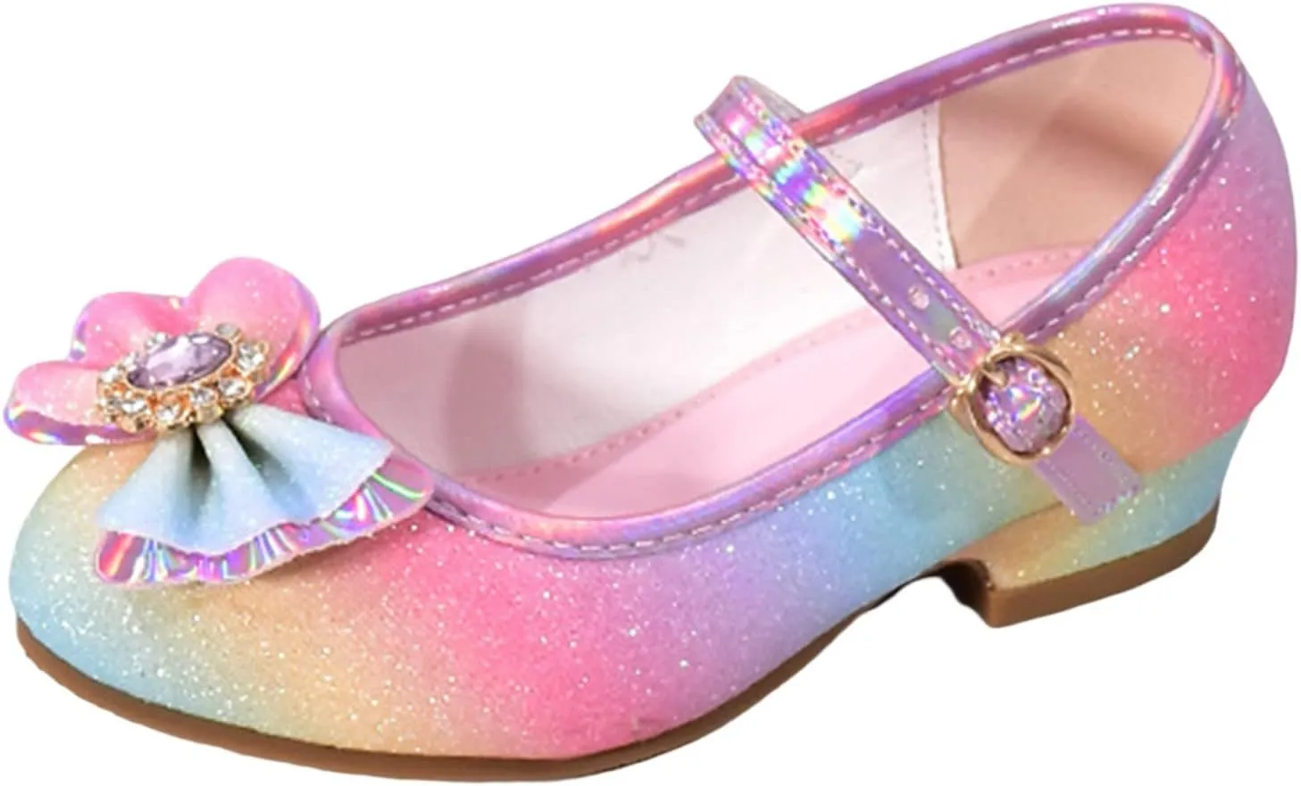 Shoes Low Heel Little Girls Cute Bowknot Sparkle Mary Jane Flower Girls Wedding Toddler Girl Dress Shoes