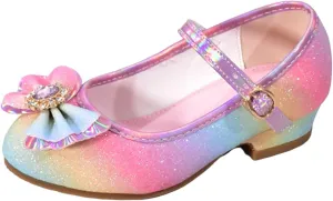 Shoes Low Heel Little Girls Cute Bowknot Sparkle Mary Jane Flower Girls Wedding Toddler Girl Dress Shoes
