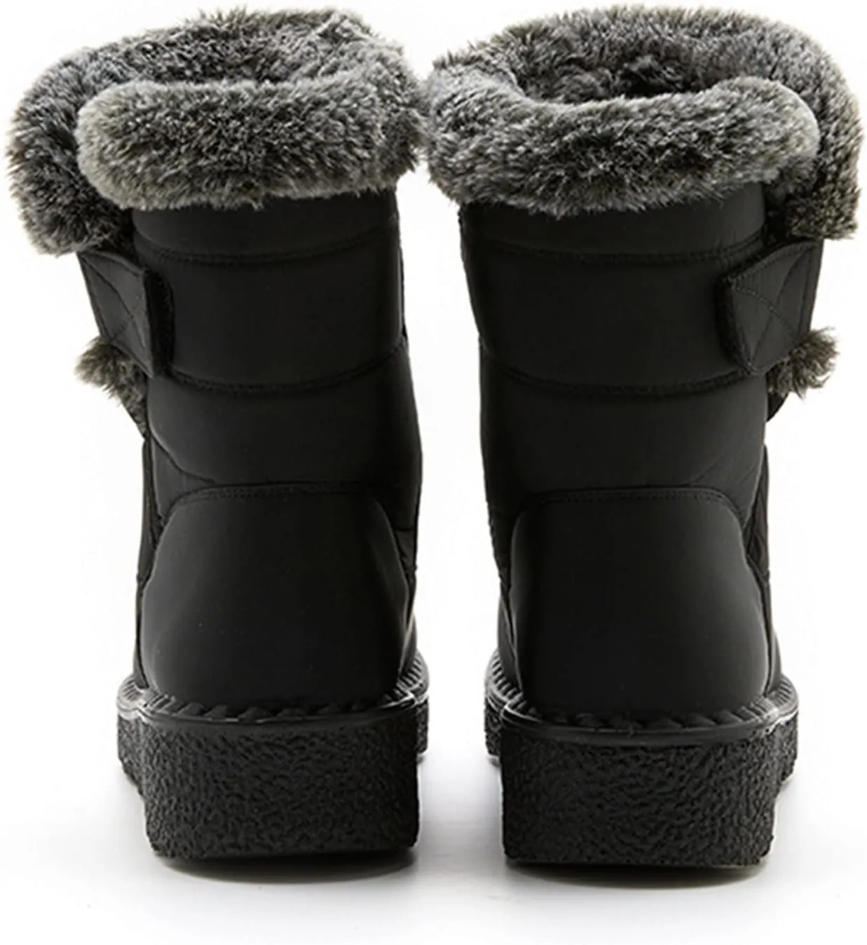 Snow Boots for Women Platform Boots Round Toe Waterproof Fabric Flat Heel Warm Winter Sticky Paste Mid Calf Snow Boot