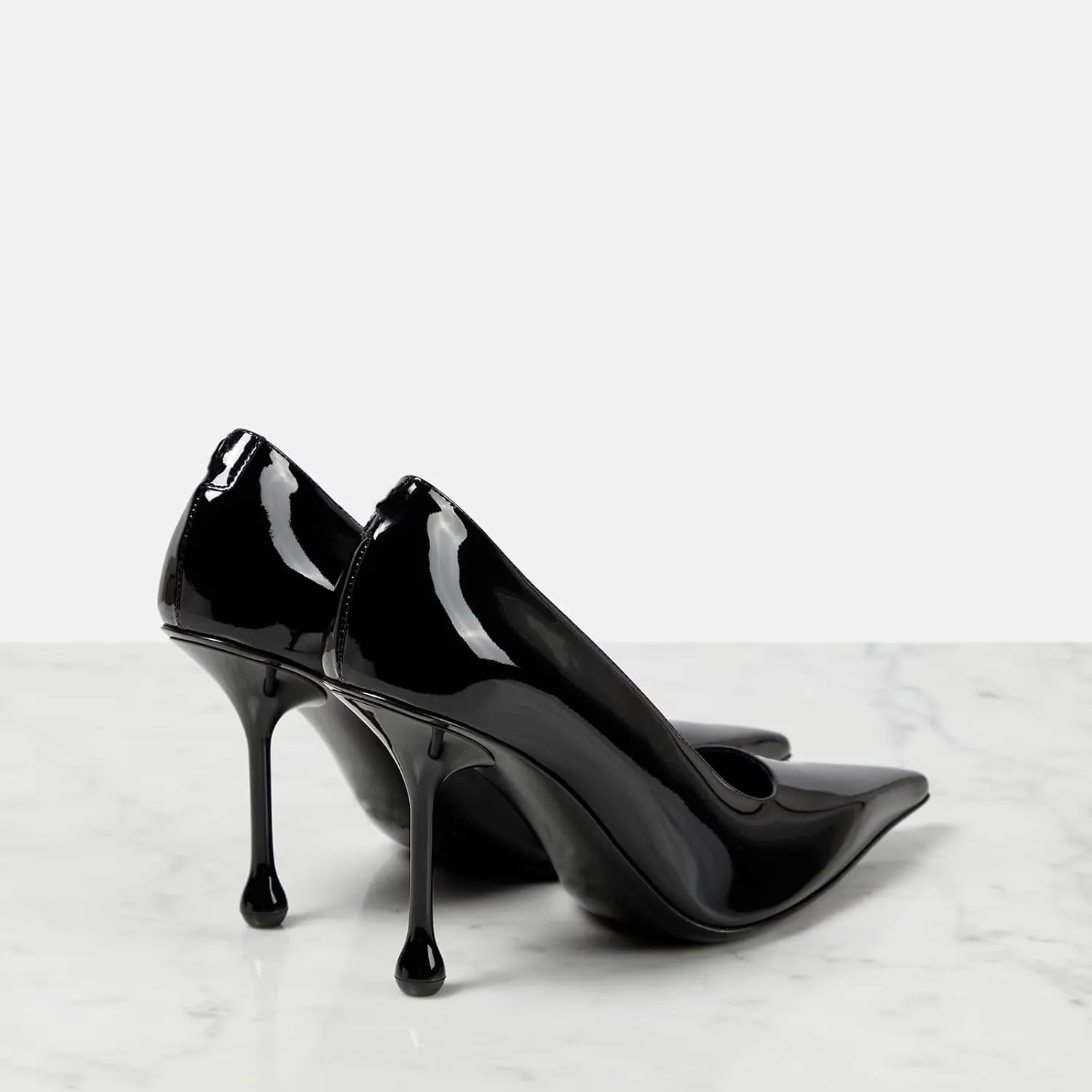 THESHY Women's Pointed Toe Patent Leather Pumps Stiletto High Heels Slip on Classic Office Dress Pump Shoes for Women