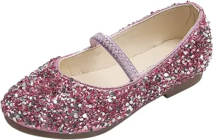 Toddler Flower Girl Dress Shoes Rhinstones Mary Jane Ballet Flats Wedding Party Toddler Little Kid Shoes