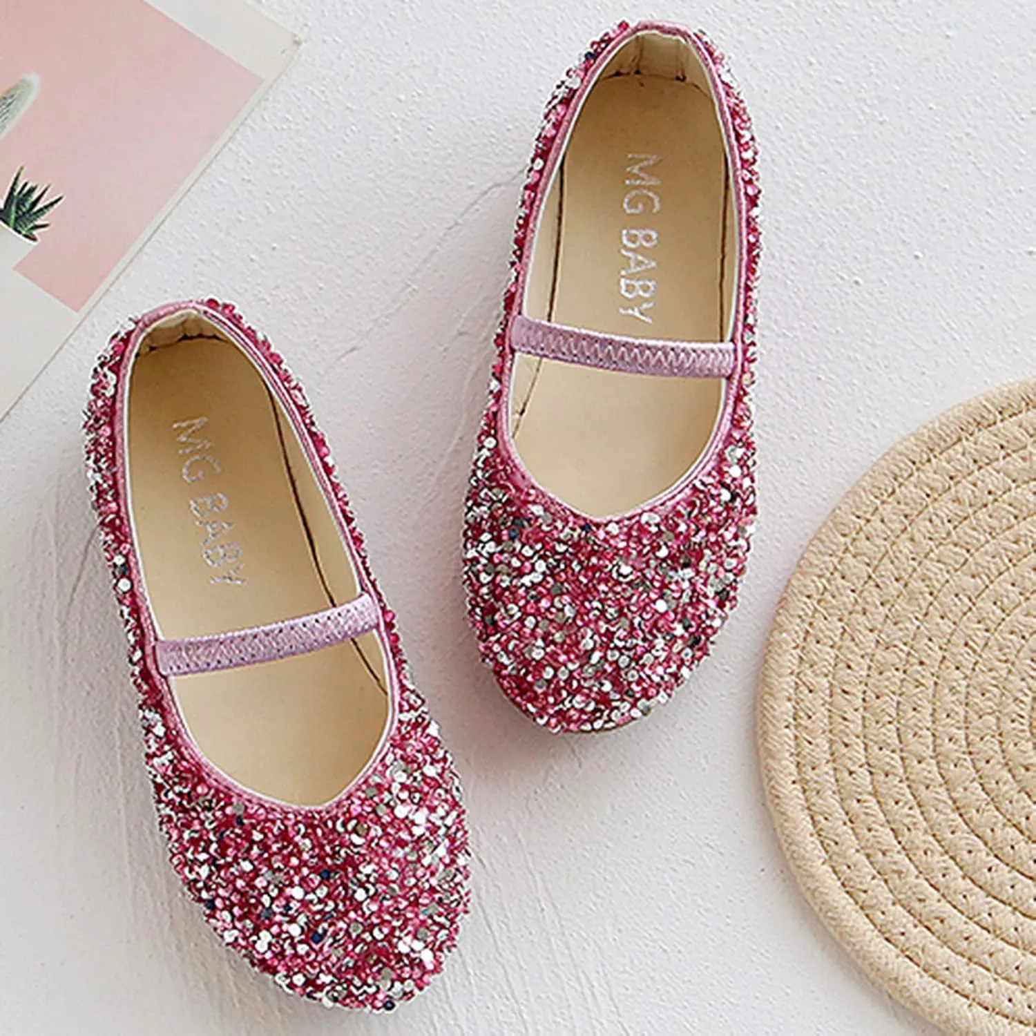 Toddler Flower Girl Dress Shoes Rhinstones Mary Jane Ballet Flats Wedding Party Toddler Little Kid Shoes