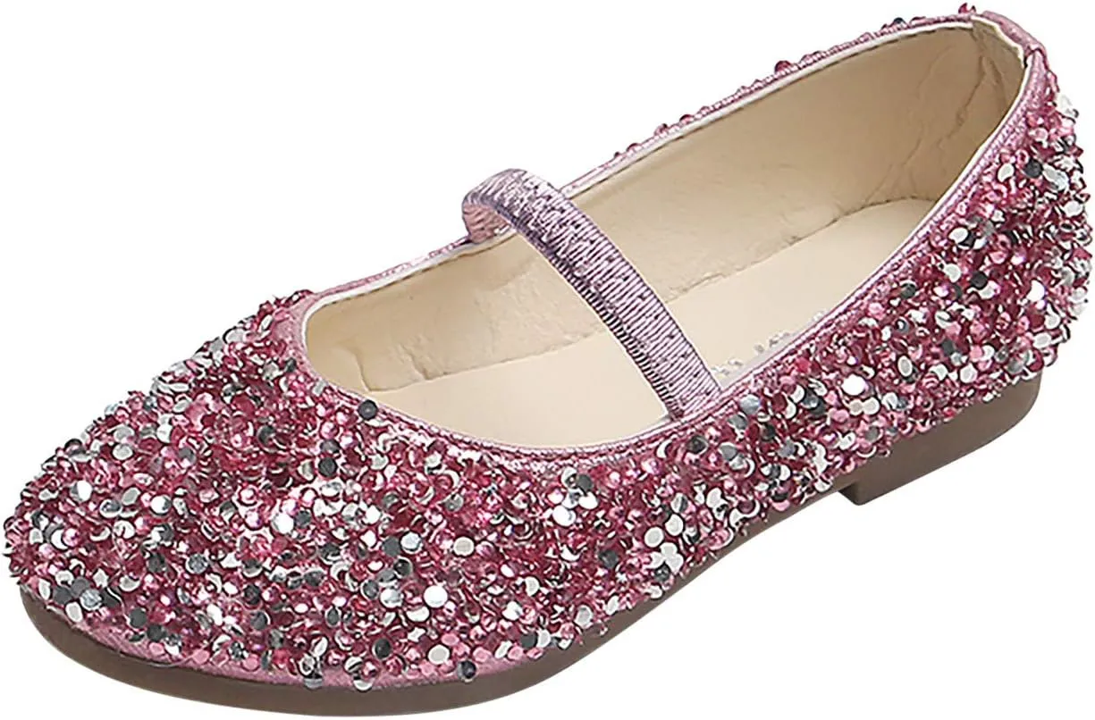 Toddler Flower Girl Dress Shoes Rhinstones Mary Jane Ballet Flats Wedding Party Toddler Little Kid Shoes