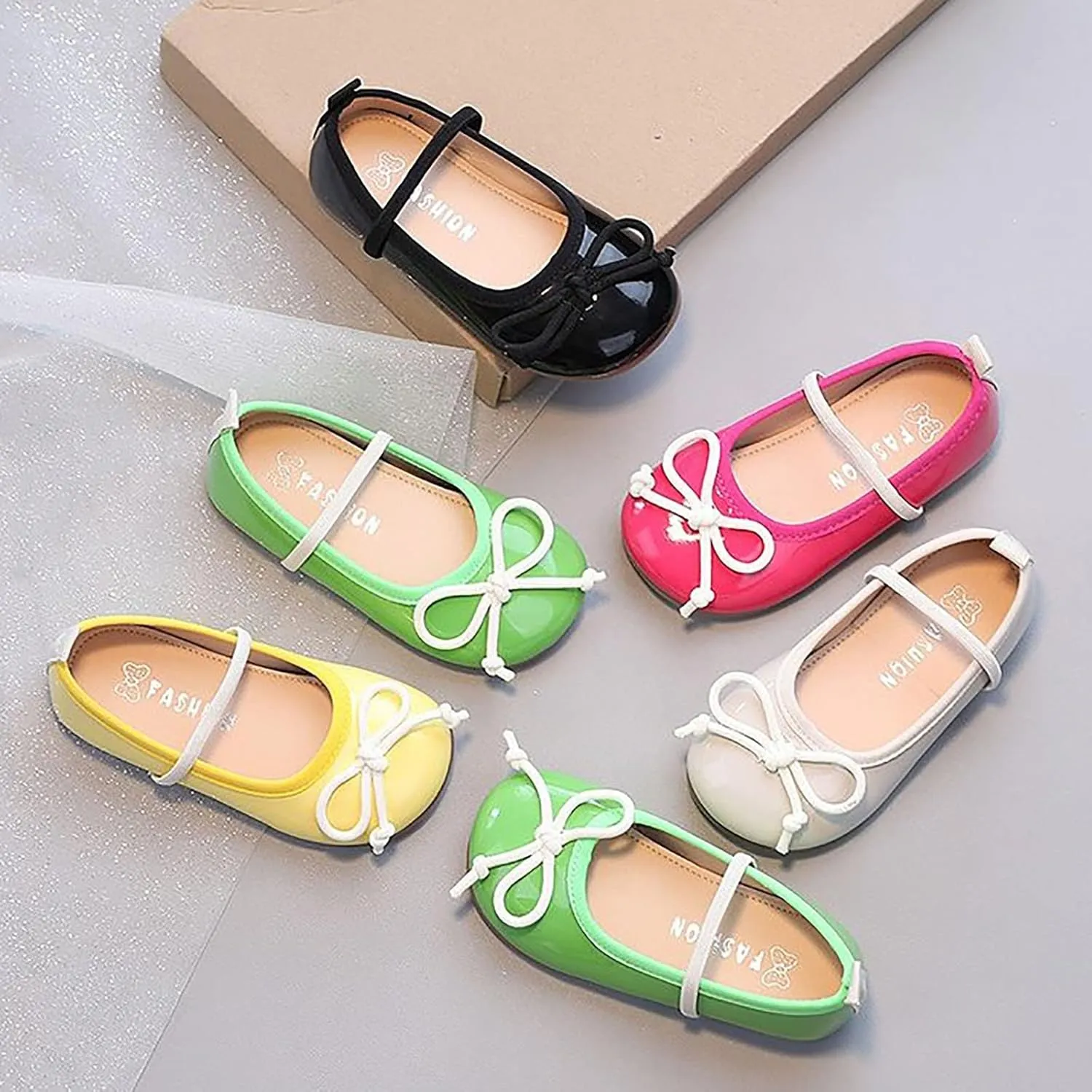 Toddler Girl Mary Jane Dress Shoes Little Girl School Shoes Non Slip Soft Sole Leather Shoes Bowknot Flat Shoes