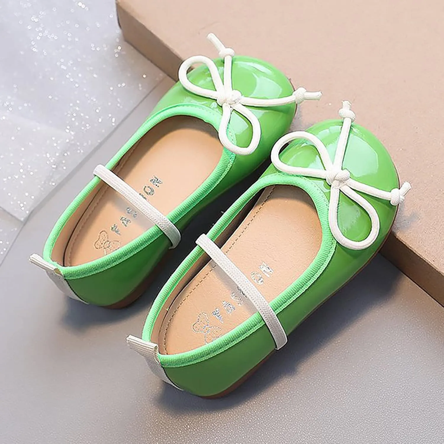 Toddler Girl Mary Jane Dress Shoes Little Girl School Shoes Non Slip Soft Sole Leather Shoes Bowknot Flat Shoes