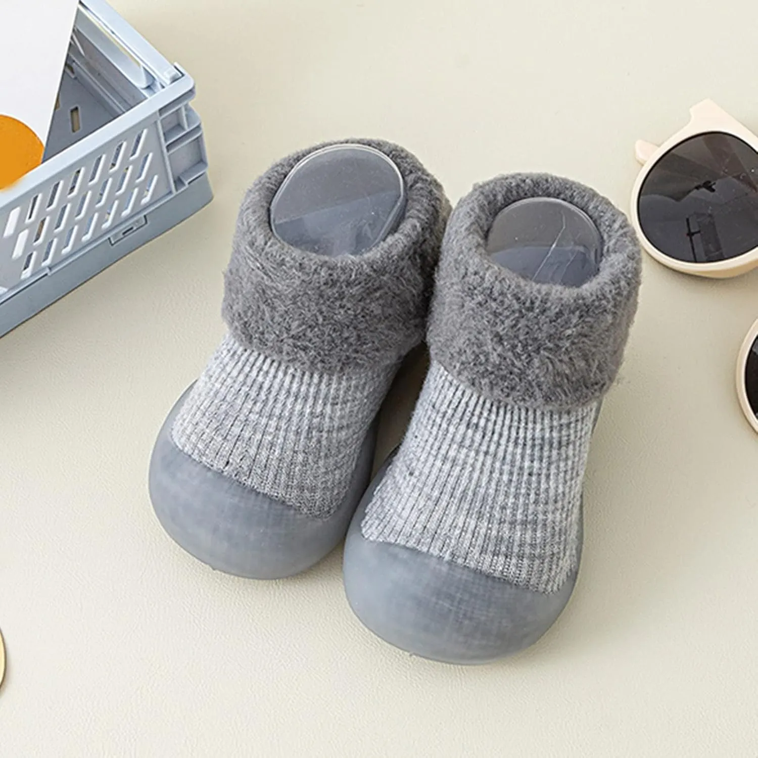 Toddler Girl Shoes,Boys Girls Animal Cartoon Socks Shoes Fleece WarmThe Floor Shoes Non Slip Prewalker Kawaii Shoes