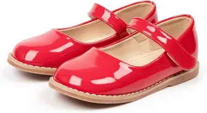 Toddler Girls Mary Jane Dress Shoes Ballet Flat Little Girls Soft Leather Slip-On Princess Wedding Pary Shoes