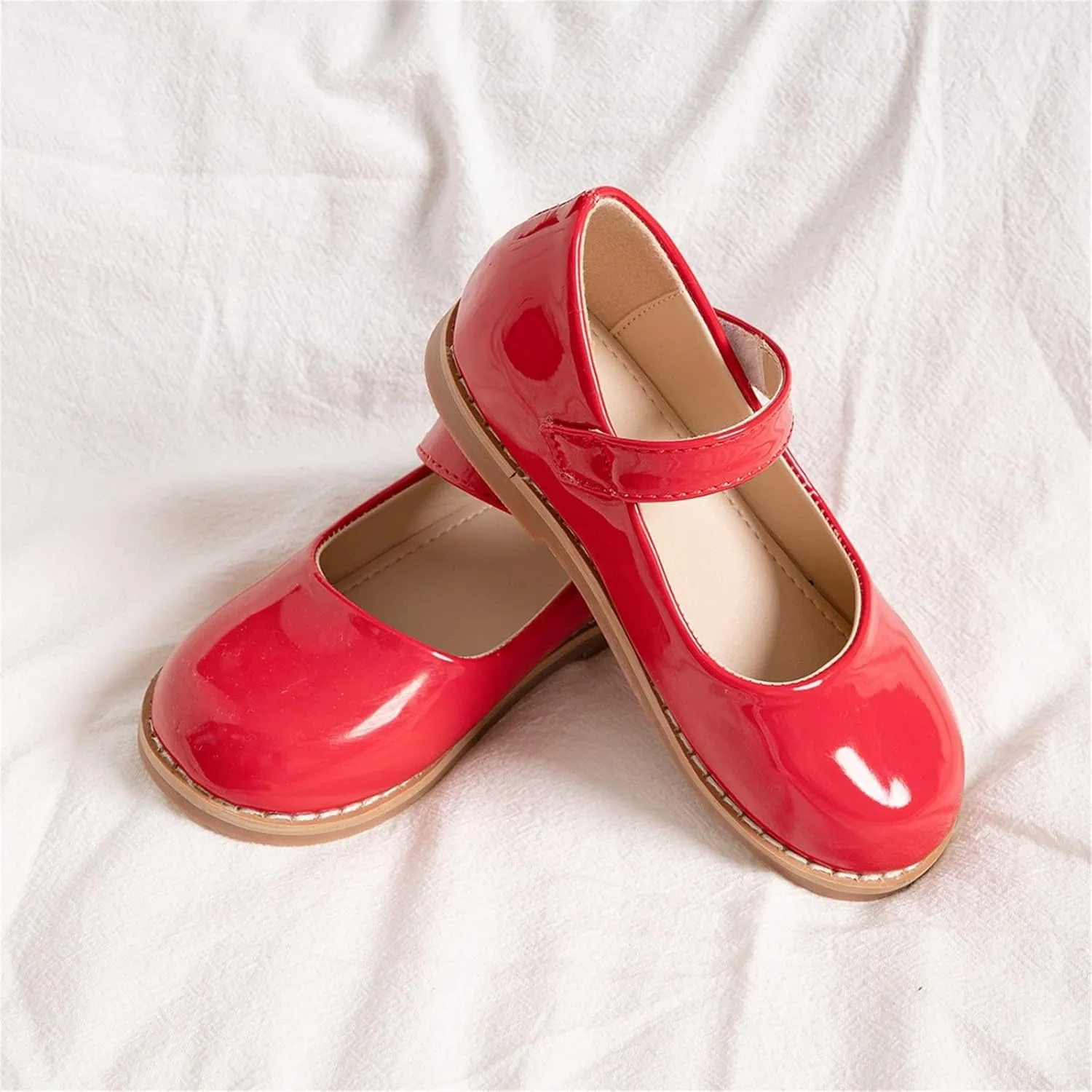 Toddler Girls Mary Jane Dress Shoes Ballet Flat Little Girls Soft Leather Slip-On Princess Wedding Pary Shoes