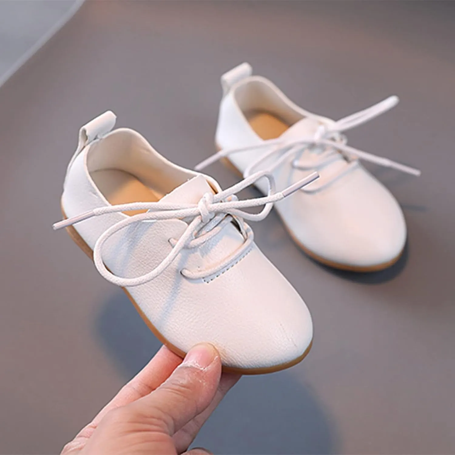 Toddler Little Girls Boys British Style Lace-Up Saddle Shoes Casual xfords Baptism School niform Loafer Shoes