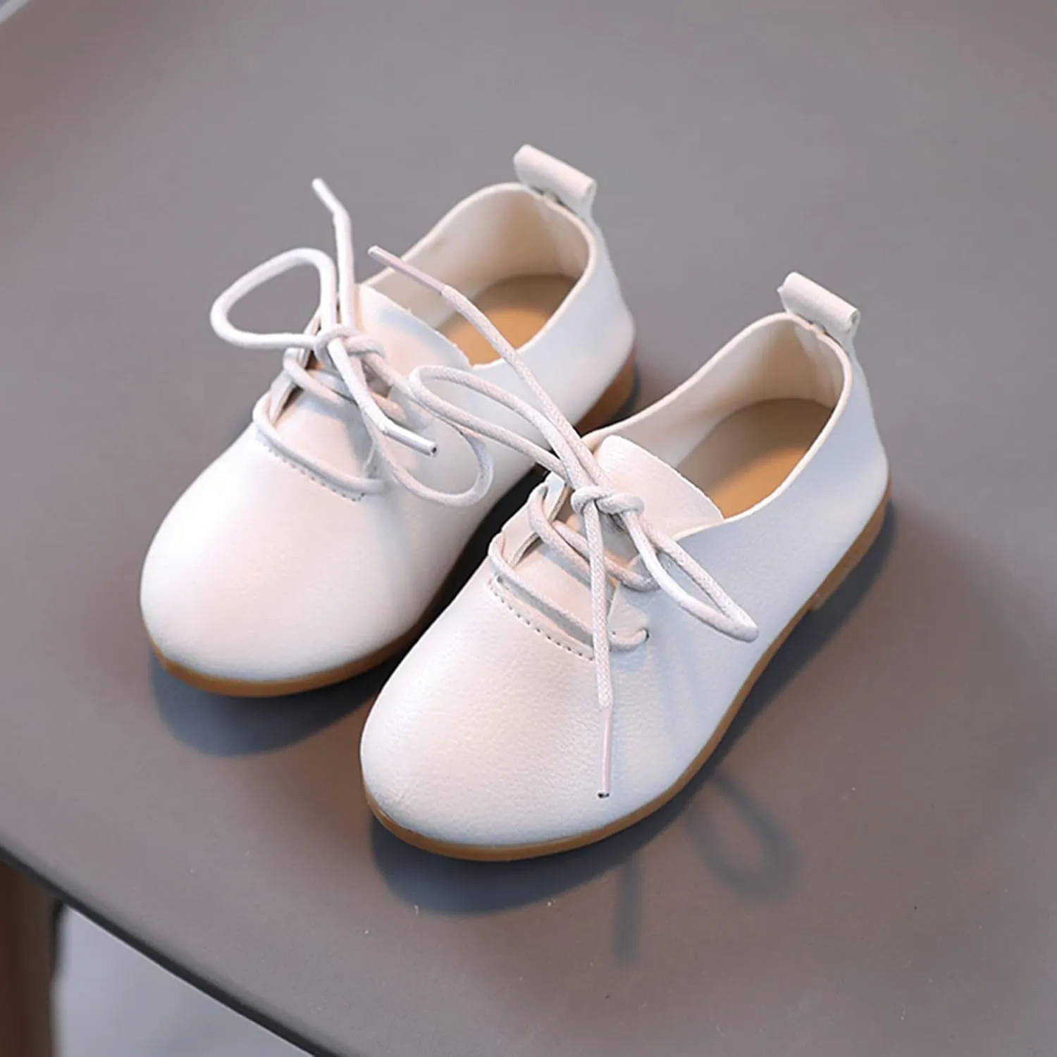 Toddler Little Girls Boys British Style Lace-Up Saddle Shoes Casual xfords Baptism School niform Loafer Shoes