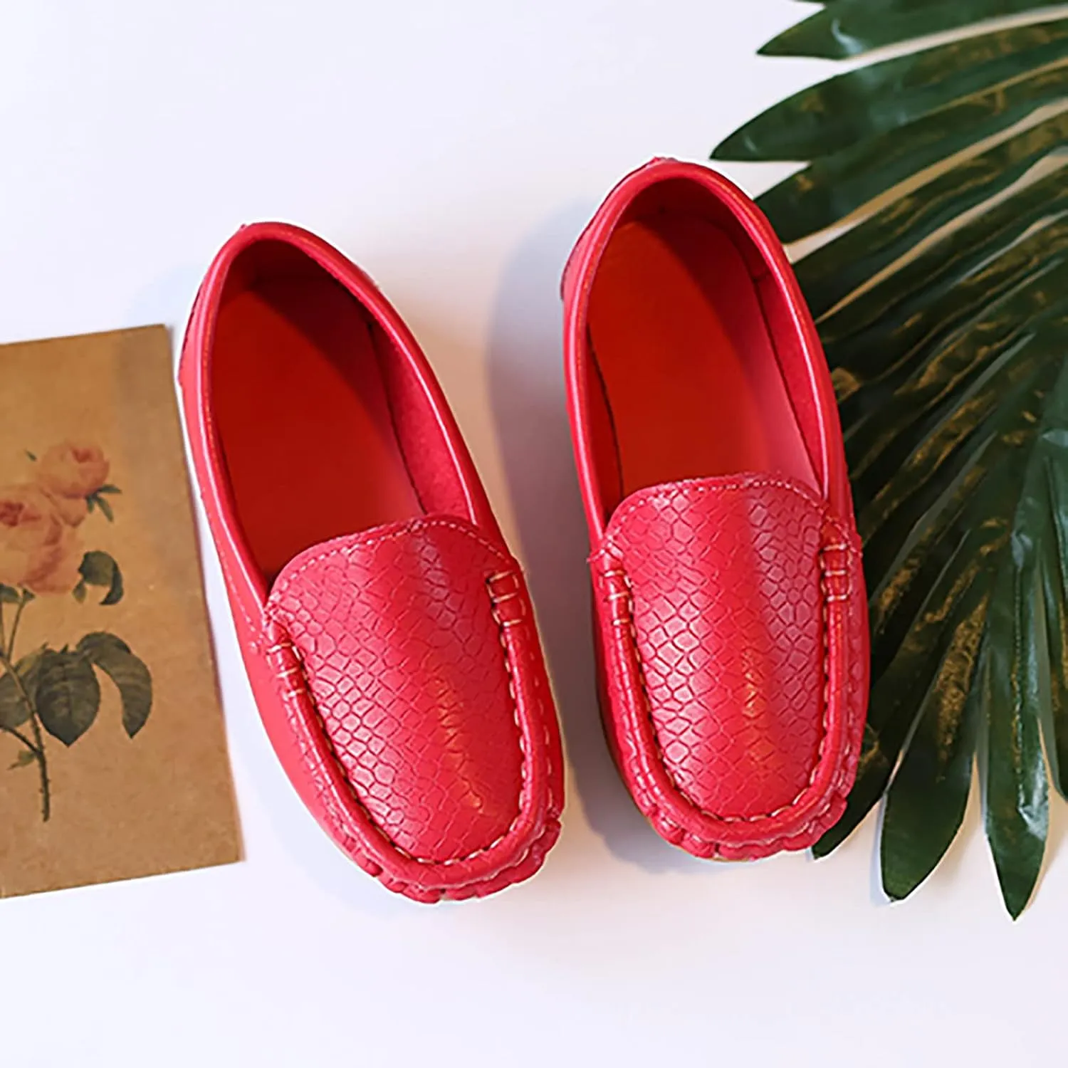 Toddlers Boys Baby Girls Loafers Casual Slip-On Moccasin Boat Dress Shoes Casual Shoes Formal Shoes Leather Flats