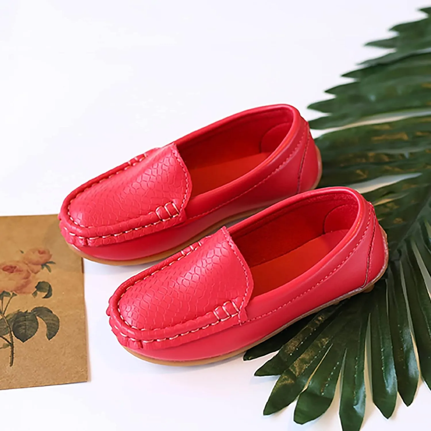 Toddlers Boys Baby Girls Loafers Casual Slip-On Moccasin Boat Dress Shoes Casual Shoes Formal Shoes Leather Flats