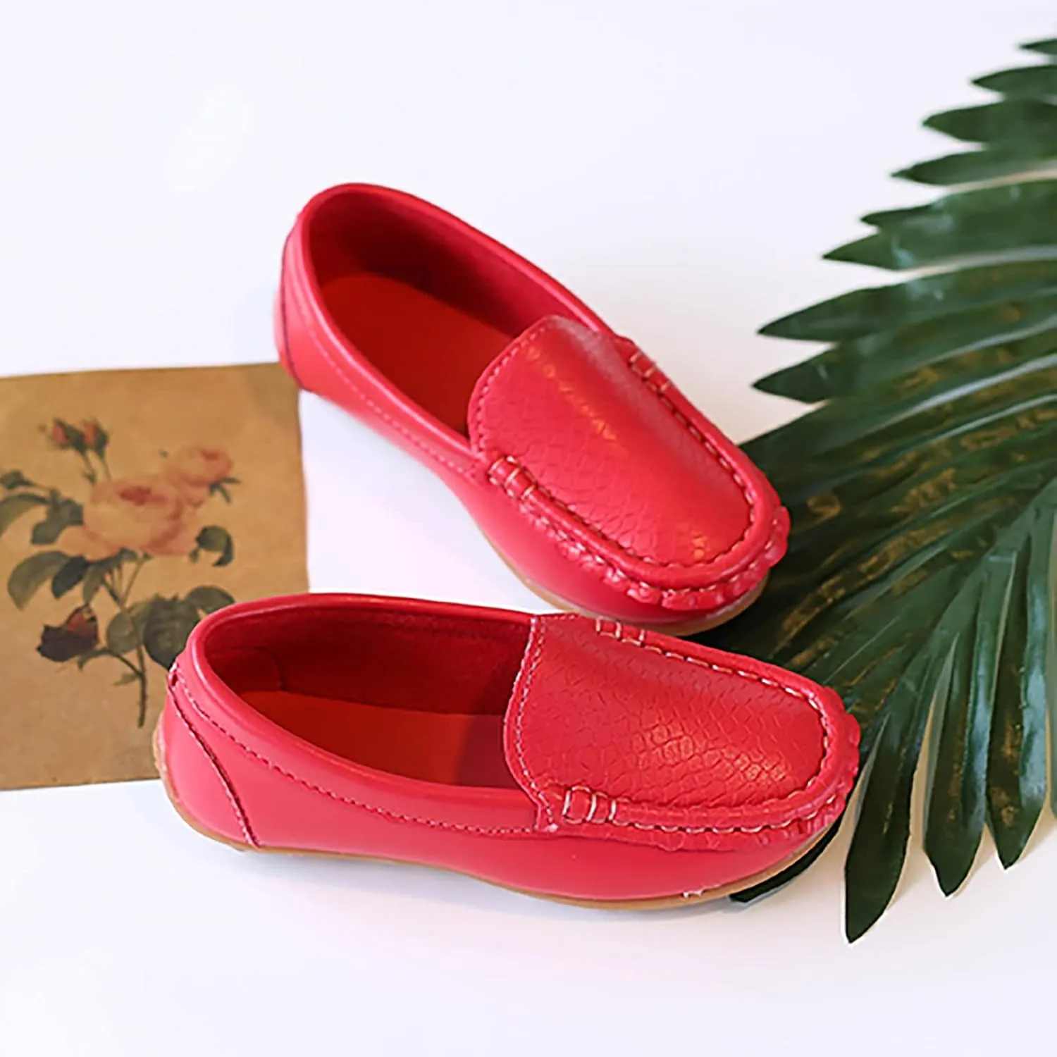Toddlers Boys Baby Girls Loafers Casual Slip-On Moccasin Boat Dress Shoes Casual Shoes Formal Shoes Leather Flats