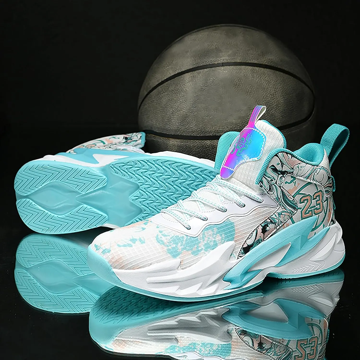 Unisex Basketball Shoes are Lightweight Breathable Anti Slip Wear-Resistant Sports Training Boots