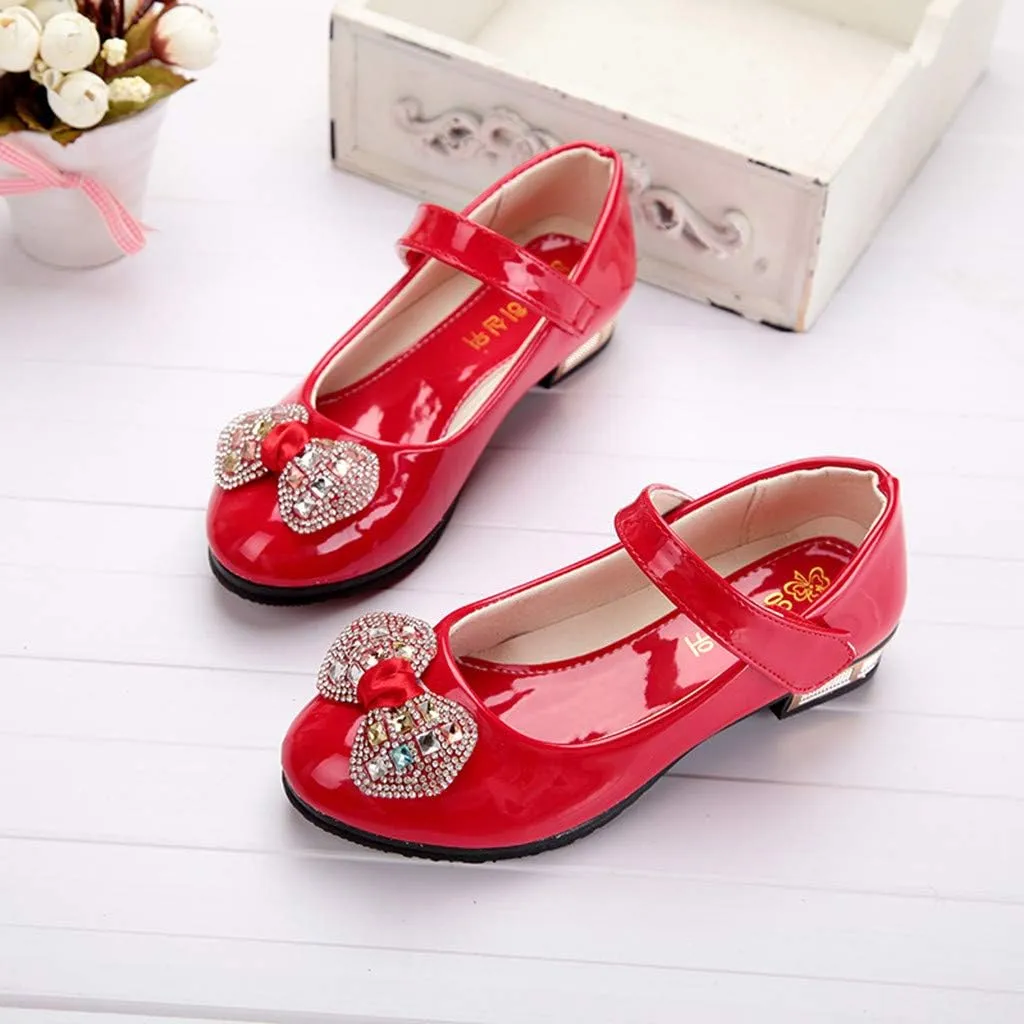 Wedding PU Leather Flat Girls Low Heel Dress Shoes Mary Jane Shoes for Girls with Ankle Strap Dress Shoes for School