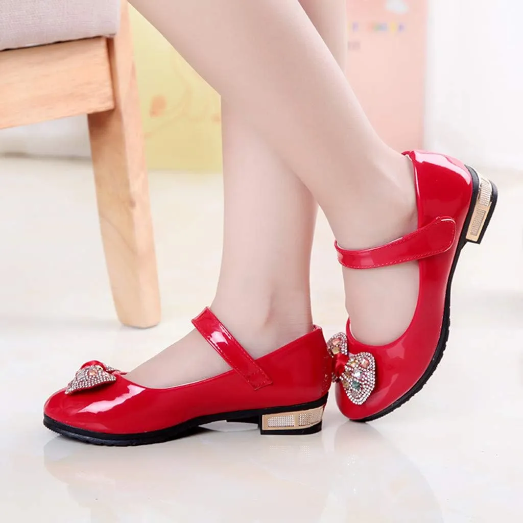 Wedding PU Leather Flat Girls Low Heel Dress Shoes Mary Jane Shoes for Girls with Ankle Strap Dress Shoes for School