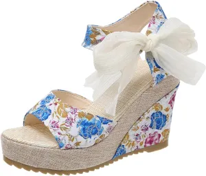 Wedge Sandal for Women Ankle Strap Flatform Arch Support Fish Mouth Toe Shoes Platform Espadrilles Breathable Wide Slip on