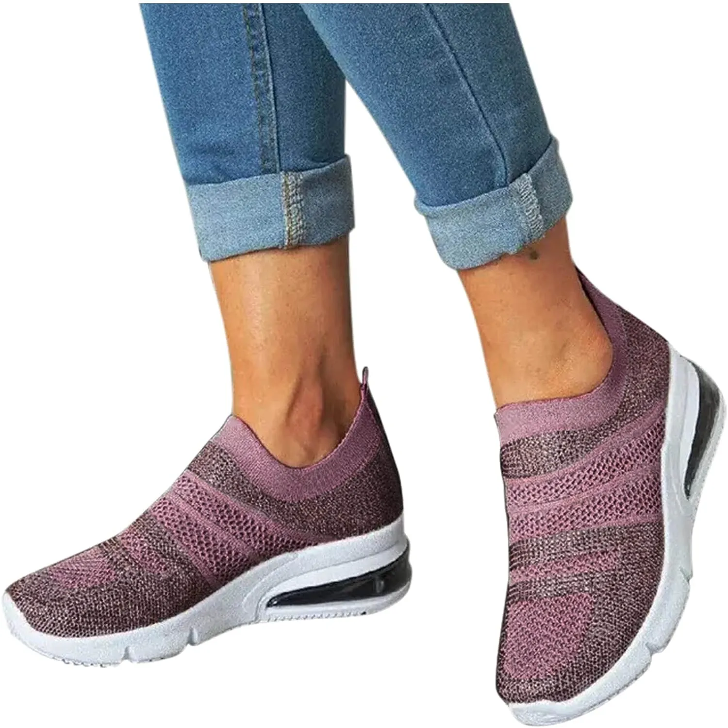 Wedge Sneakers for Women Dressy Size 10 Walking Shoes Women Slip On Dressy Womens Slip On Sneakers 8.5 Womens High Top Sneakers Black Pull On Sneakers Womens