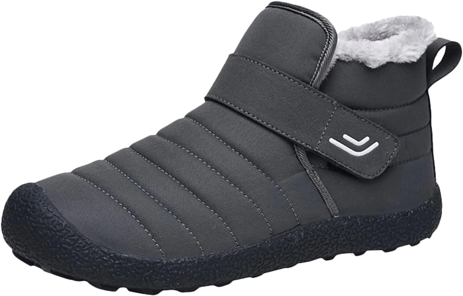Women Hiking Boots Faux Furry Lined Snow Boots Low Heel Leather Fashion Comfort Slip on Fall Winter Outdoor Walking Boots Wide Width Booties for Women Ladies Boots
