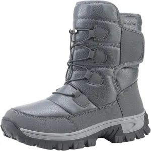 Women Mid Calf Snow Boots Faux Furry Lined Leather Casual Comfort Slip on Fall Winter Outdoor Walking Boots Black Patchwork Classic Ladies Booties Women Shoes