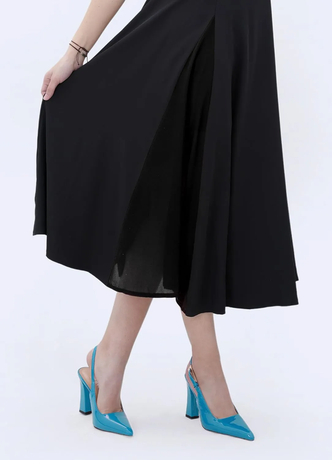 Women's Block high Heels Slingback, Pointed Closed Toe Ankle Strap Fashioned Patent Leather Pumps Shoes.