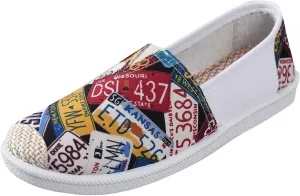 Womens Canvas Slip on Sneakers Walking Tennis Flat Dress Loafers Lightweight Ladies Multiple Sizes Lace-Up Shoes Close Toe