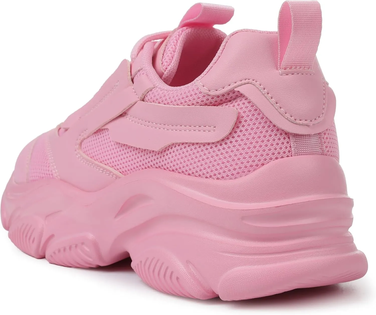 Women's Chunky Sneakers, Platform Casual Lace Up Non-Slip Comfortable Fashion Running, Thick 90s Women 'S Fashion Leather Breathable Mesh Walking Workout Sport Shoes