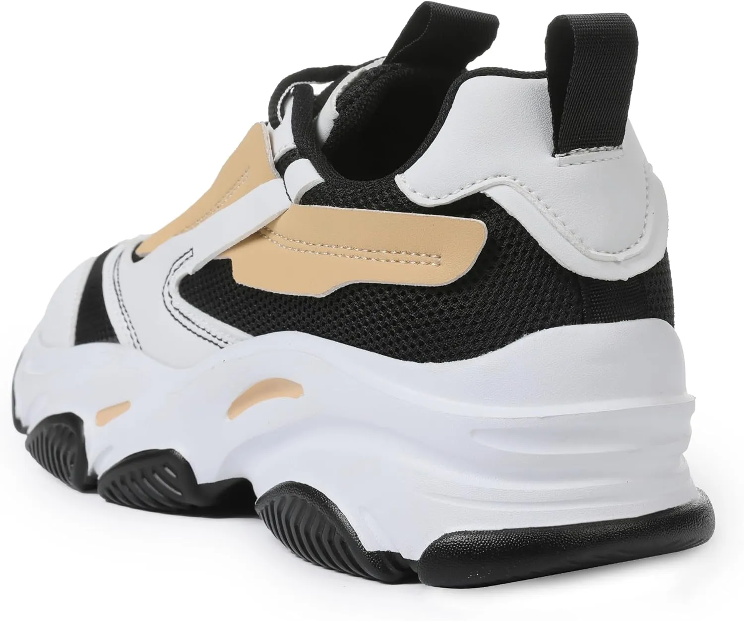 Women's Chunky Sneakers, Platform Casual Lace Up Non-Slip Comfortable Fashion Running, Thick 90s Women 'S Fashion Leather Breathable Mesh Walking Workout Sport Shoes