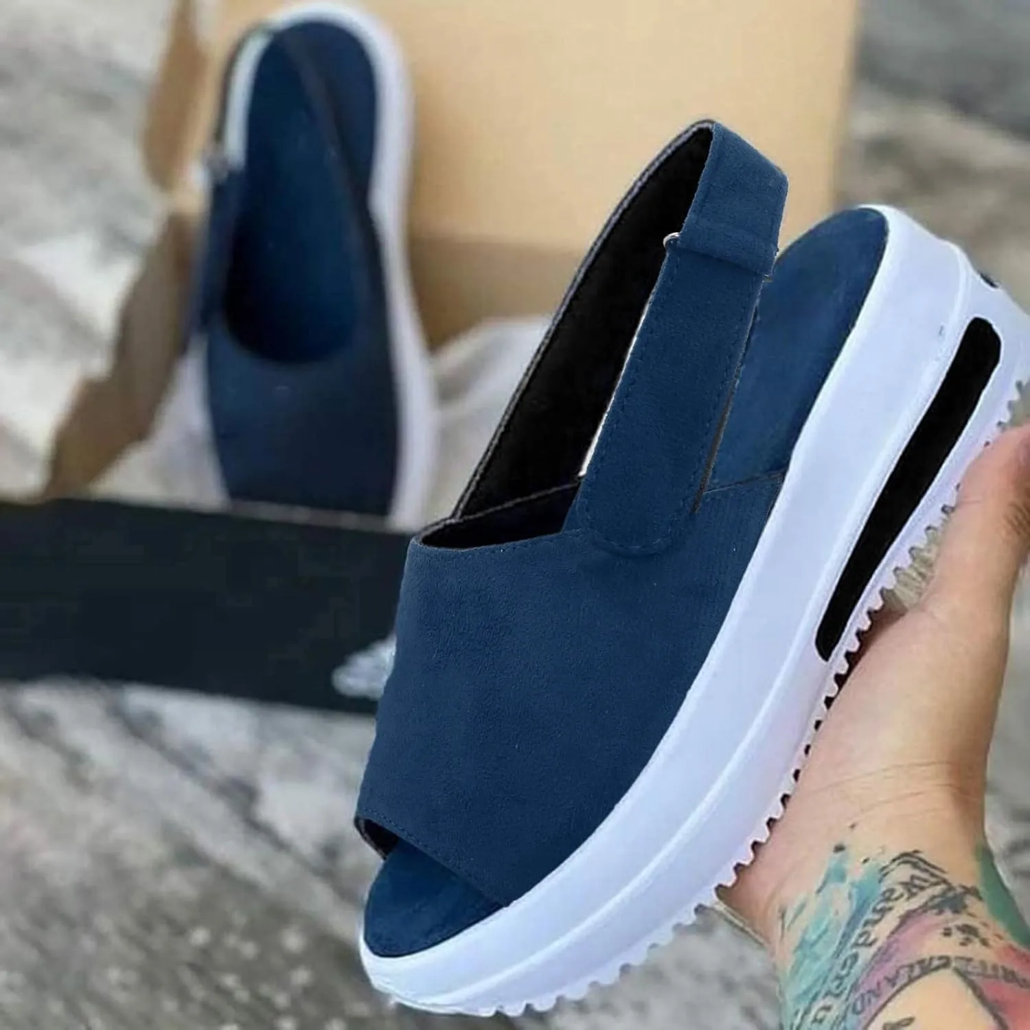 Women's Espadrille Sandals Low Wedge Platform Open Toe Buckle Ankle Strap Espadrilles Wedge Sandals Casual Shoes for Summer Beach Vacation Outfits Walking All Day