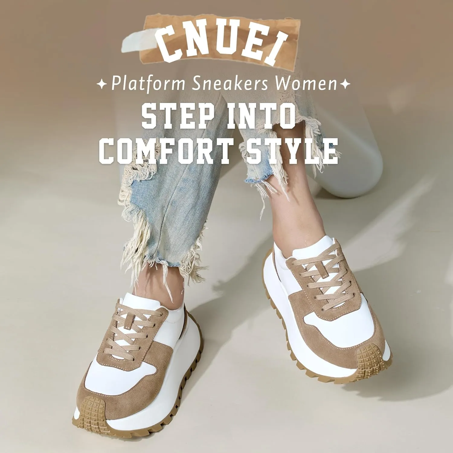Women's Fashion Sneakers Platform Casual Height Increasing Walking Shoes Retro Running Shoes Outdoor Non-Slip Sports Casual Shoes Women's Chunky Sneakers