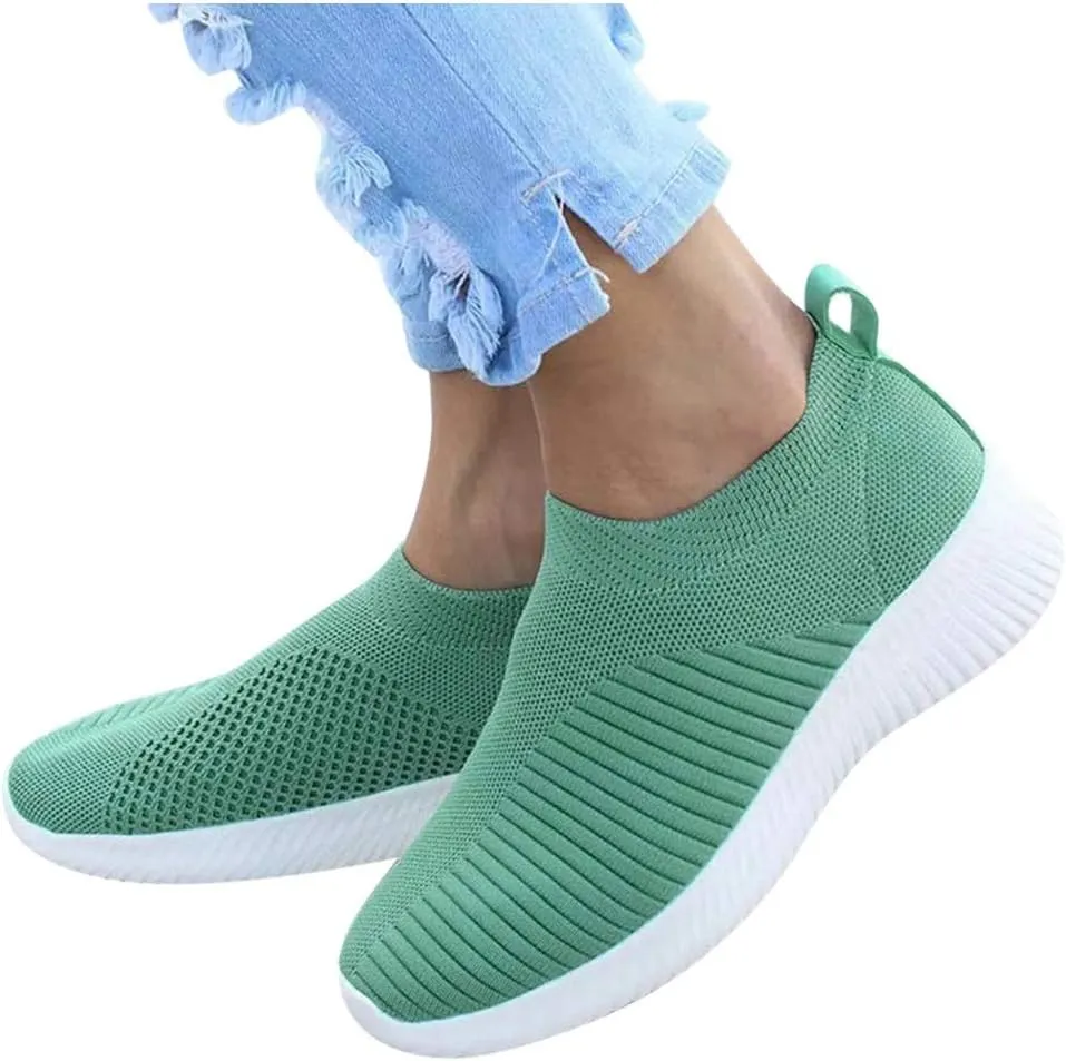 Women's Lightweight Slip On Walking Running Shoes Womens Running Shoes Loafers Casual Black Shoes Wedge Sneakers Slip On Tennis Shoe Trainers Shoe