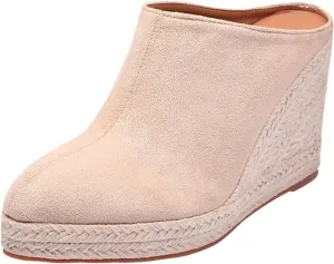 Womens Platform Sandals Pointed Toe Wedge Mules Sandals Travel Closed Toe Slippers Slingback Slip on Dressy Shoes