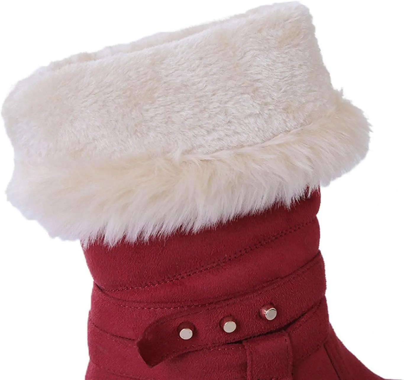 Women's Snow Boots Fuzzy Fashion Winter Fur Lined Insulated Warm Womens Boots Mid-Calf Fleece Furry Soft Cozy Boots Slip on