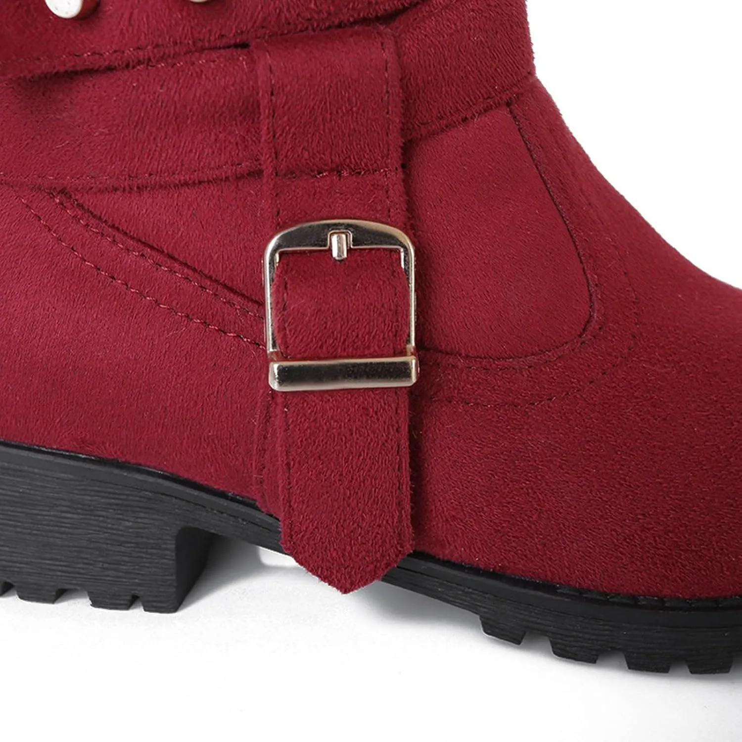 Women's Snow Boots Fuzzy Fashion Winter Fur Lined Insulated Warm Womens Boots Mid-Calf Fleece Furry Soft Cozy Boots Slip on