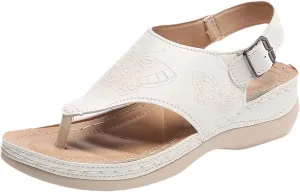 Womens Summer Sandals Arch Support Sandals Orthopedic Comfortable Non Slip Sandal Casual to Dressy T-Strap Thong Walking Flat Sandal