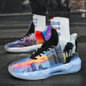 Youth Outdoor Basketball Men's Summer New Student Training mesh Breathable Non-Slip Jogging Shoes