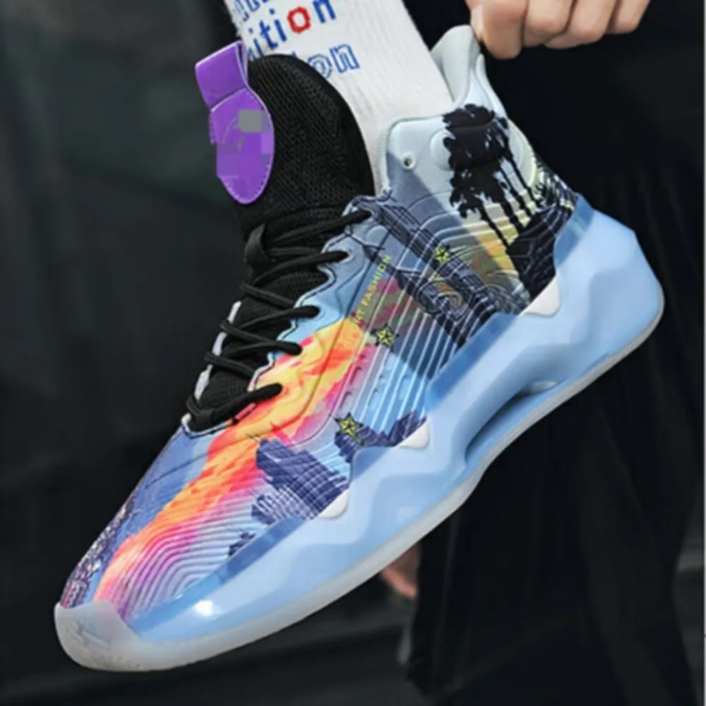 Youth Outdoor Basketball Men's Summer New Student Training mesh Breathable Non-Slip Jogging Shoes