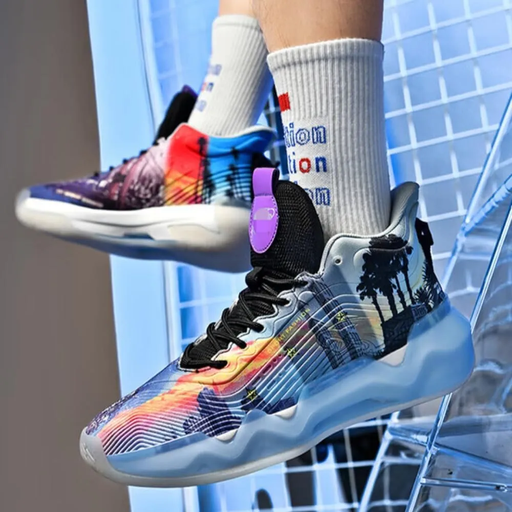 Youth Outdoor Basketball Men's Summer New Student Training mesh Breathable Non-Slip Jogging Shoes