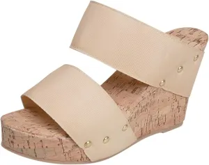 ZBYY Women's Peep Toe Wedge Sandal Comfort Slip On Platform Sandal Summer Bohemian Slingback Beach Espadrille Sandals